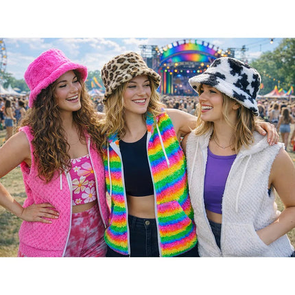 Koe Bucket Hat Pluche van Boland koop je bij Partywinkel