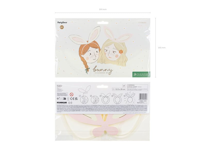 Konijn Haarband 4st van Partydeco koop je bij Partywinkel