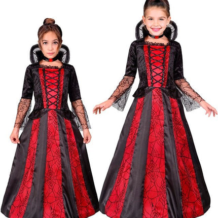 Kostuum Vampier Rood Zwart Meisje van Widmann koop je bij Partywinkel