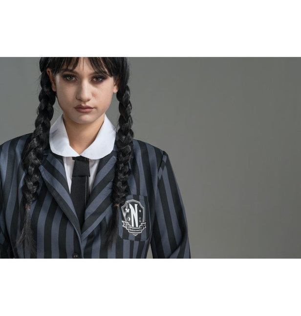 Kostuum Wednesday School Uniform Zwart/Grijs van CHAKS koop je bij Partywinkel