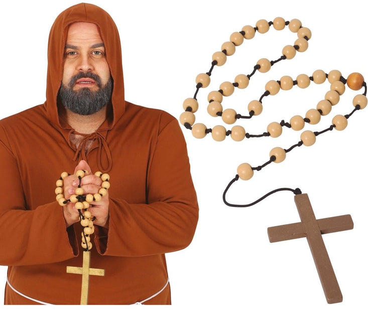 Kralenketting Kruis 75cm van Fiestas Guirca koop je bij Partywinkel