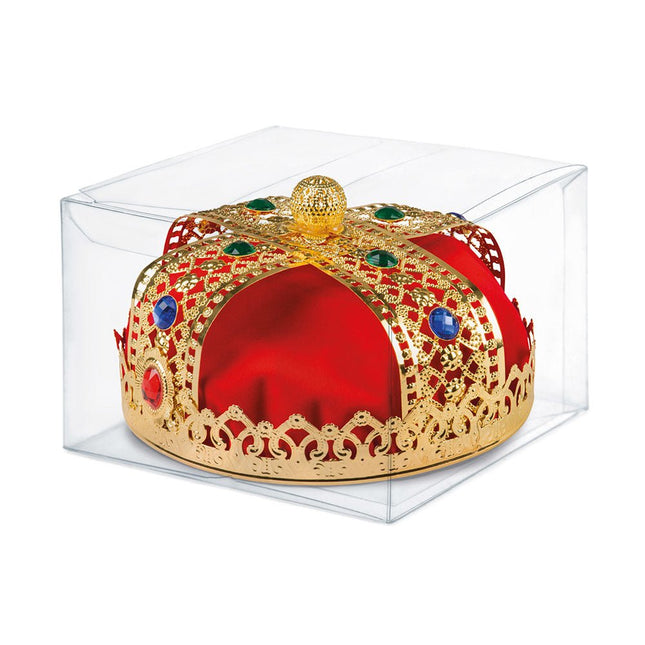 Kroon Koning Goud Rood 22cm van Boland koop je bij Partywinkel