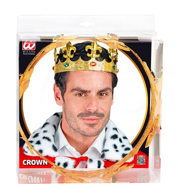 Kroon Metaal Goud Met Edelstenen van Widmann koop je bij Partywinkel