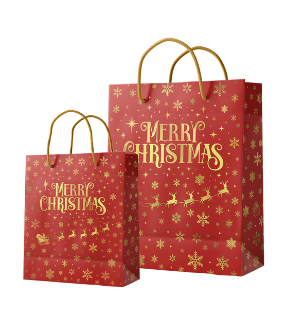 Bolsa regalo L - Feliz Navidad Rojo