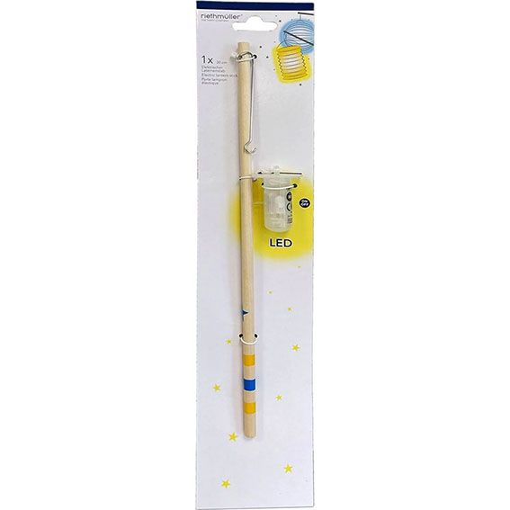 Lampionstokje LED Gekleurd 30 cm van Riethmueller koop je bij Partywinkel