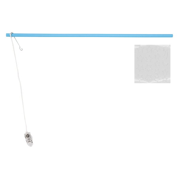 Lampionstokje Met LED Licht Blauw met Glow In The Dark Stickers Hout 40cm van Riethmueller koop je bij Partywinkel