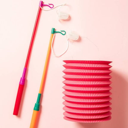 Lampionstokje Oranje 40cm incl. batterij van Folat koop je bij Partywinkel