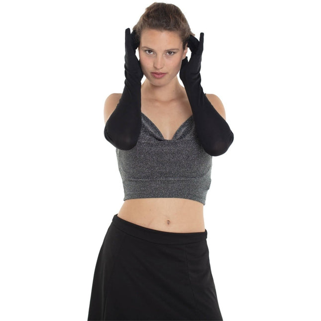 Lange Zwarte Handschoenen Dames van Folat koop je bij Partywinkel