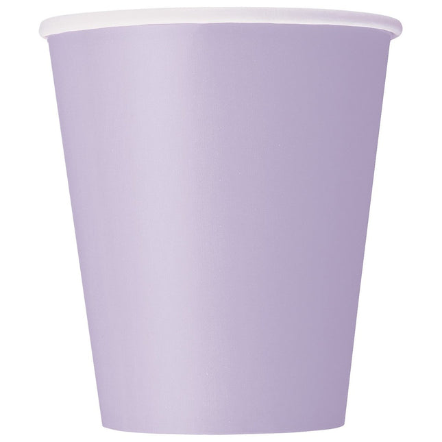 Lavendel Bekers 266ml 14st van Unique koop je bij Partywinkel