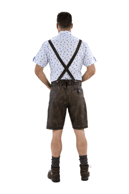 Lederhose Bruin Heren Kort Antiek van Haus Huberts koop je bij Partywinkel