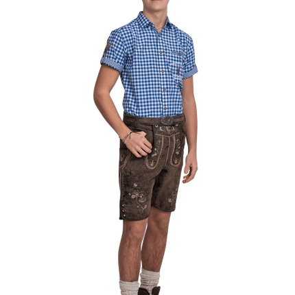 Lederhose Bruin Heren Kort Vintage van Haus Huberts koop je bij Partywinkel