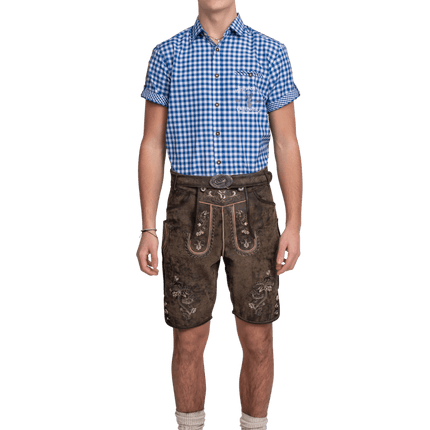 Lederhose Bruin Heren Kort Vintage van Haus Huberts koop je bij Partywinkel