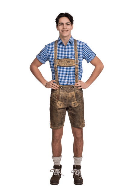 Lederhose Bruin Heren Leer van Haus Huberts koop je bij Partywinkel