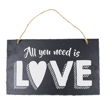 Leisteen Bordje All You Need Is Love 25cm van Paper Dreams koop je bij Partywinkel