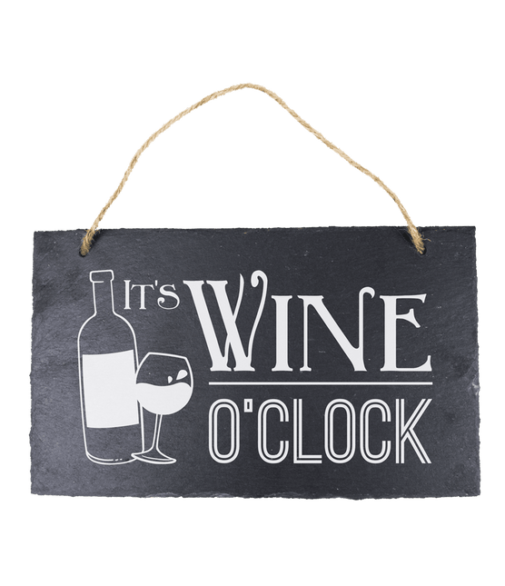 Leisteen Bordje Wijn O'Clock 25cm van Paper Dreams koop je bij Partywinkel