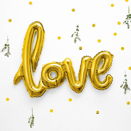 Letterballon Set Love Goud Leeg 73cm van Partydeco koop je bij Partywinkel