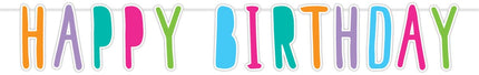 Letterslinger Happy Birthday Gekleurd 1m van Haza Witbaard koop je bij Partywinkel