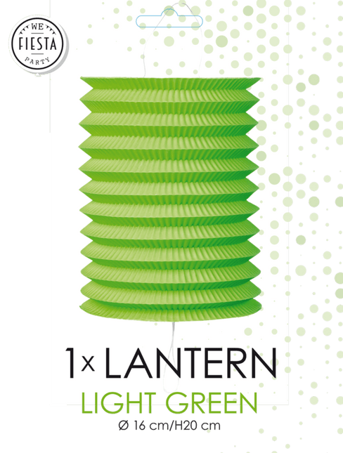 Licht Groene Lampion 16cm van WeFiesta koop je bij Partywinkel