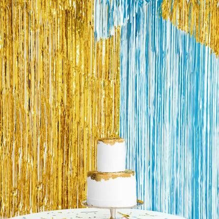 Lichtblauw Deurgordijn 2,5m van Partydeco koop je bij Partywinkel