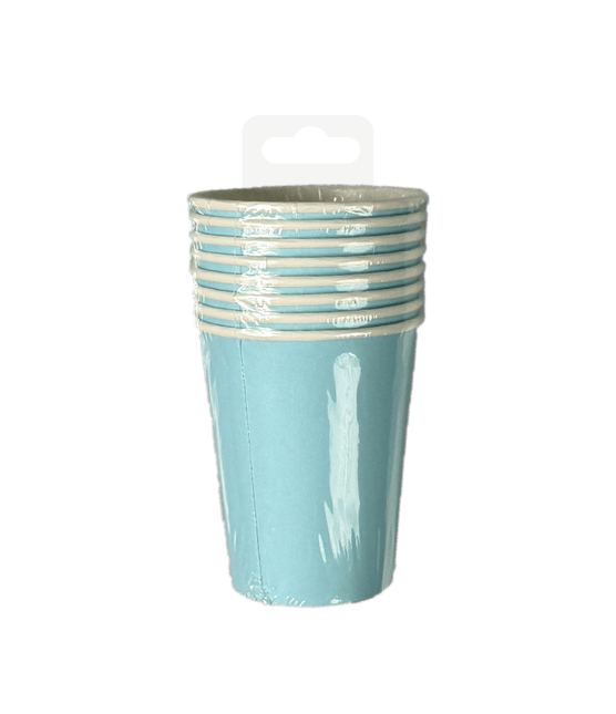 Lichtblauwe Bekers 7cm 8st van Paper Dreams koop je bij Partywinkel