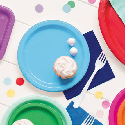 Lichtblauwe Borden Rond 23cm 16st van Unique koop je bij Partywinkel