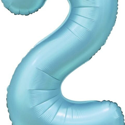 Lichtblauwe Cijfer Ballon 2 Jaar Glans 86cm van WeFiesta koop je bij Partywinkel