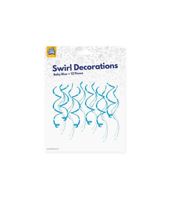 Lichtblauwe Hangdecoratie Swirls 12st van Paper Dreams koop je bij Partywinkel