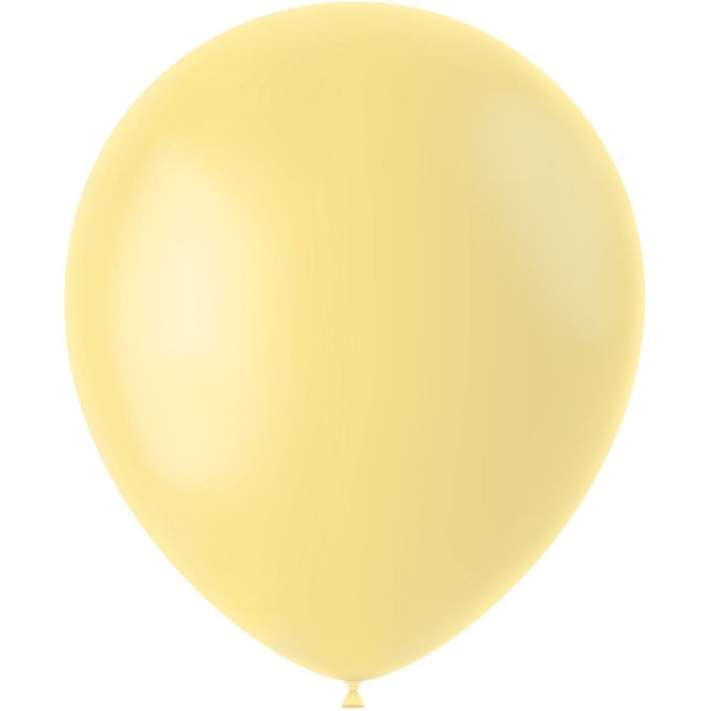 Lichtgele Ballonnen Powder Yellow 33cm 10st van Folat koop je bij Partywinkel
