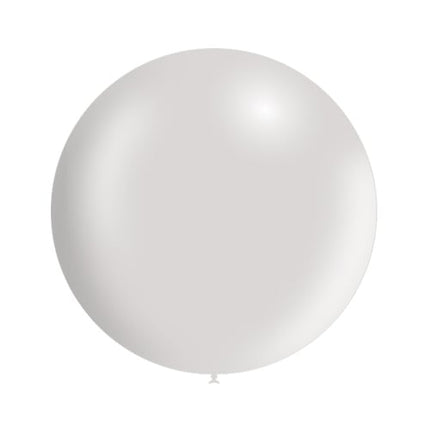 Lichtgrijze Reuze Ballon Metallic 60cm van Balloonia koop je bij Partywinkel