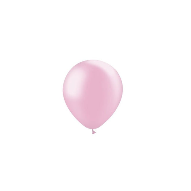 Lichtroze Ballonnen Metallic 13cm 100st van Balloonia koop je bij Partywinkel