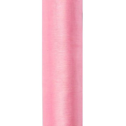 Lichtroze Organza Stof 16cm 9m van Partydeco koop je bij Partywinkel