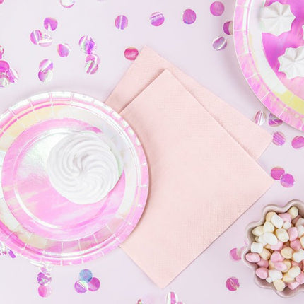 Lichtroze Servetten 30cm 20st van Partydeco koop je bij Partywinkel