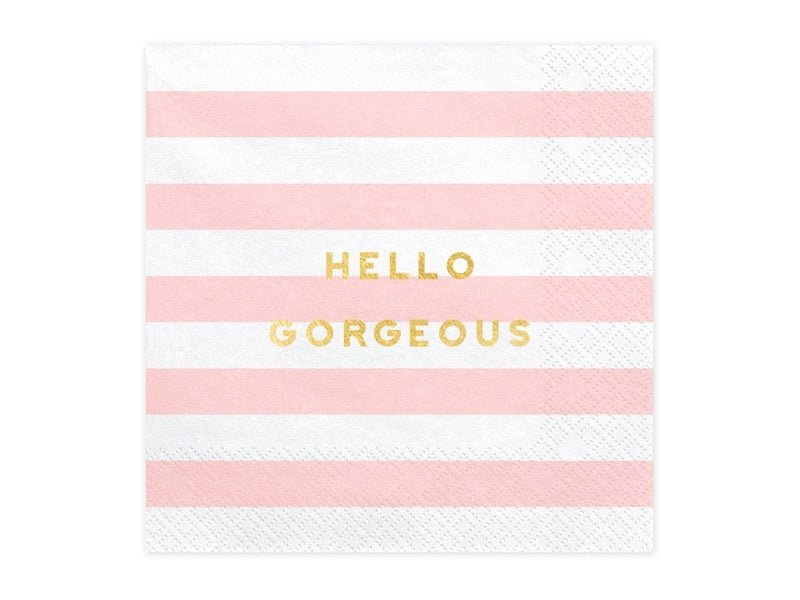 Lichtroze Servetten Hello Gorgeous 33cm 20st van Partydeco koop je bij Partywinkel