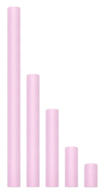 Lichtroze Tule Rol Pastel 30cm 9m van Partydeco koop je bij Partywinkel