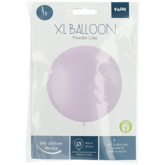 Lila Ballon Powder Lilac 80cm van Folat koop je bij Partywinkel