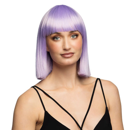 Lila Pruik Bob Met Pony van Boland koop je bij Partywinkel