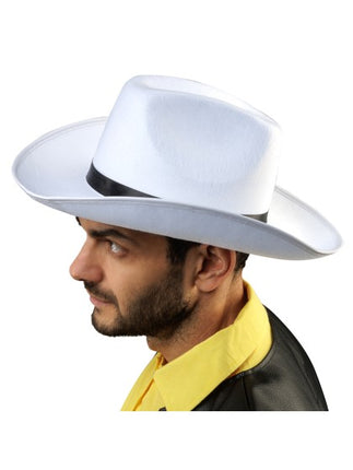 Sombrero de vaquero Lucky Luke blanco, talla única