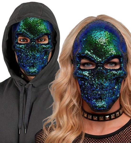 MASKER SCHEDEL - PAILLETTEN van Widmann koop je bij Partywinkel