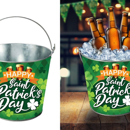 Metalen Emmer st. patrick 19x23 cm van Fiestas Guirca koop je bij Partywinkel