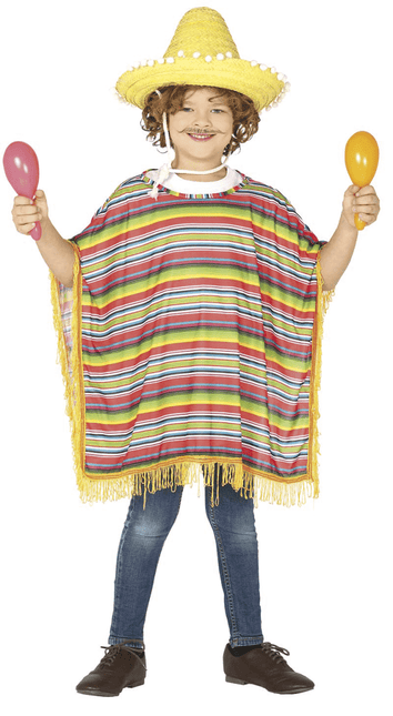 Mexicaanse Poncho Kind 7/9 jaar van Fiestas Guirca koop je bij Partywinkel