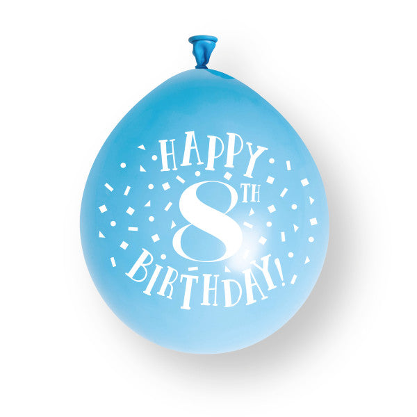 10 piezas Globos de látex "Feliz 8º Cumpleaños 23cm