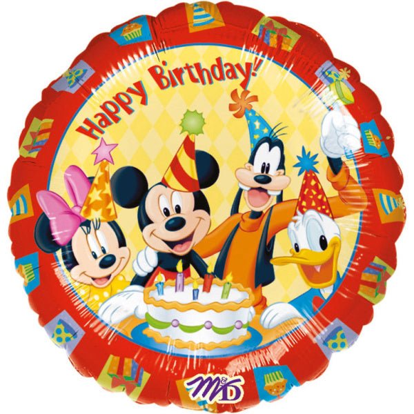Mickey Mouse Helium Ballon Happy Birthday 43cm leeg - Partywinkel - 080518092230