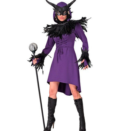 Middeleeuwse Gotisch Kostuum Dames Met Kap Paars van Widmann koop je bij Partywinkel