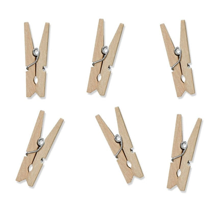 Mini Knijpers Hout 3cm 20st van Partydeco koop je bij Partywinkel