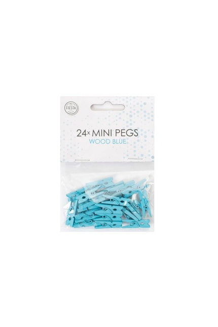 Mini Knijpers Hout Blauw 24st van WeFiesta koop je bij Partywinkel
