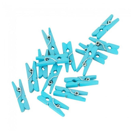 Mini Knijpers Hout Blauw 24st van WeFiesta koop je bij Partywinkel