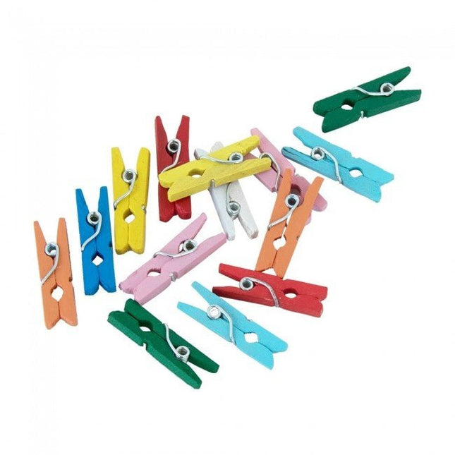 Mini Knijpers Hout Gemixt 24st van WeFiesta koop je bij Partywinkel