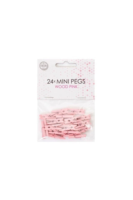 Mini Knijpers Hout Roze 24st van WeFiesta koop je bij Partywinkel