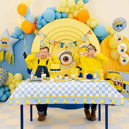 Minions Tafelkleed Blauw Geel 1,8m van Partydeco koop je bij Partywinkel