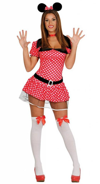 Minnie Mouse Kostuum Wit Rood Dames - Partywinkel - 8434077805091